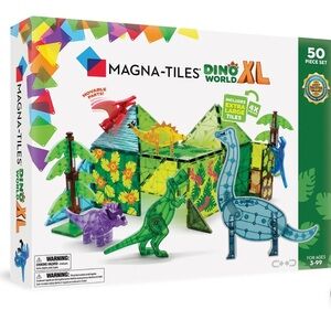 MAGNA TILES XL DINOSAUR MAGNETIC SET 50 PIECES LARGE MOVEABLE PARTS